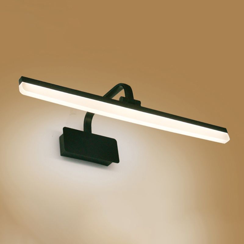 Metal Linear Shade Wall Sconce Modern Style 1- Light Mirror Wall Mount Light in Black