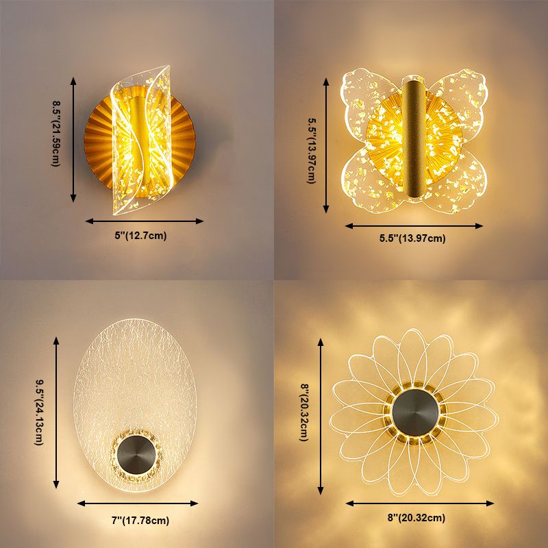 Modern Wall Sconce Lighting Metal Wall Sconce 1 Light Sconce Light Fixture in Gold