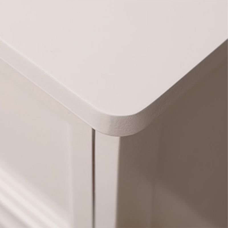 White Modern Side Cabinet Rectangle Wood Knobs Cabinet with Drawer