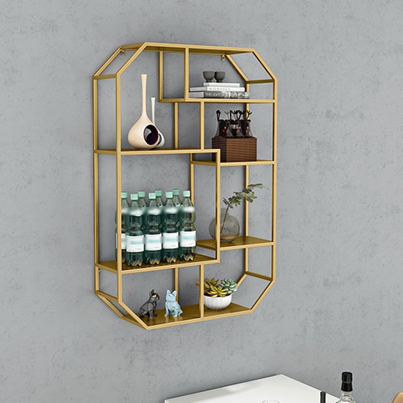 Iron Contemporary Wall Unit Bookshelf 4/5/6-Shelf Closed Back Bookshelf