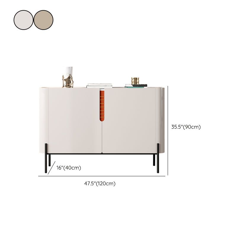 Glam Buffet Server Stone Storage Dining Server with Doors for Dining Room