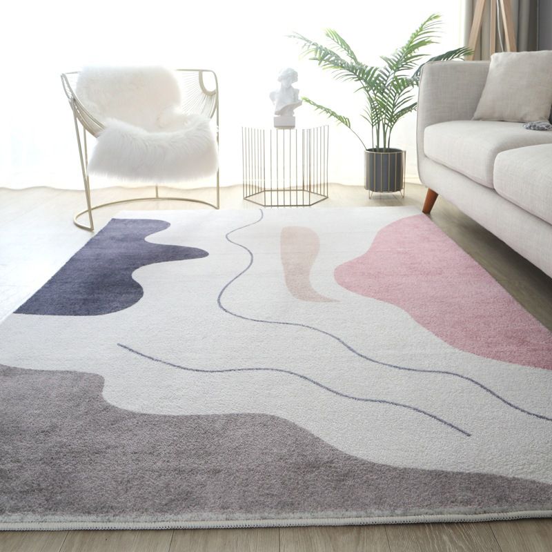 Tapis moderne moderne rose clair tapis en grume de couleur