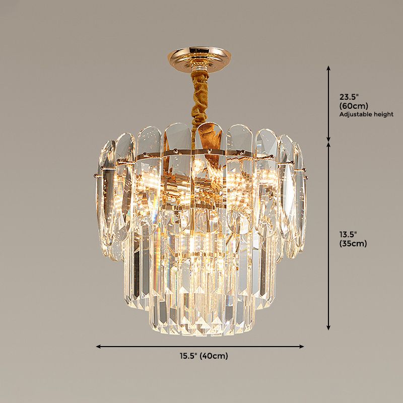 Luz de techo de cristal de tiras de luz de lámpara de lujo contemporánea para el hogar para el hogar