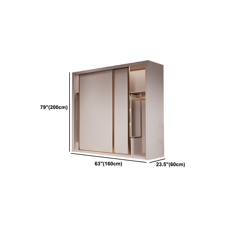 Engineered Wood Wardrobe Armoire Modern Style Wardrobe with Mirror