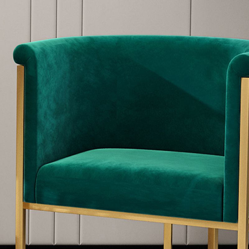 Parsons Arm Chair Velvet Gold Base Dining Chair for Dining Room