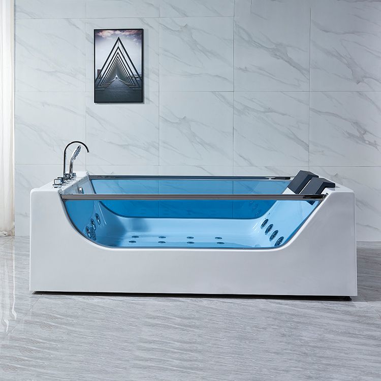 Modern Acrylic Bath Freestanding Soaking White Rectangular Bathtub