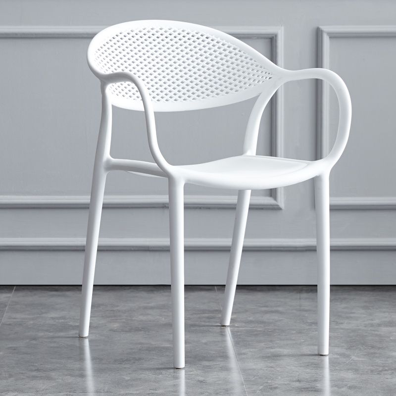 Chaise de fauteuil en plastique contemporain Open Danding Dining Dining Side Claid for Kitchen