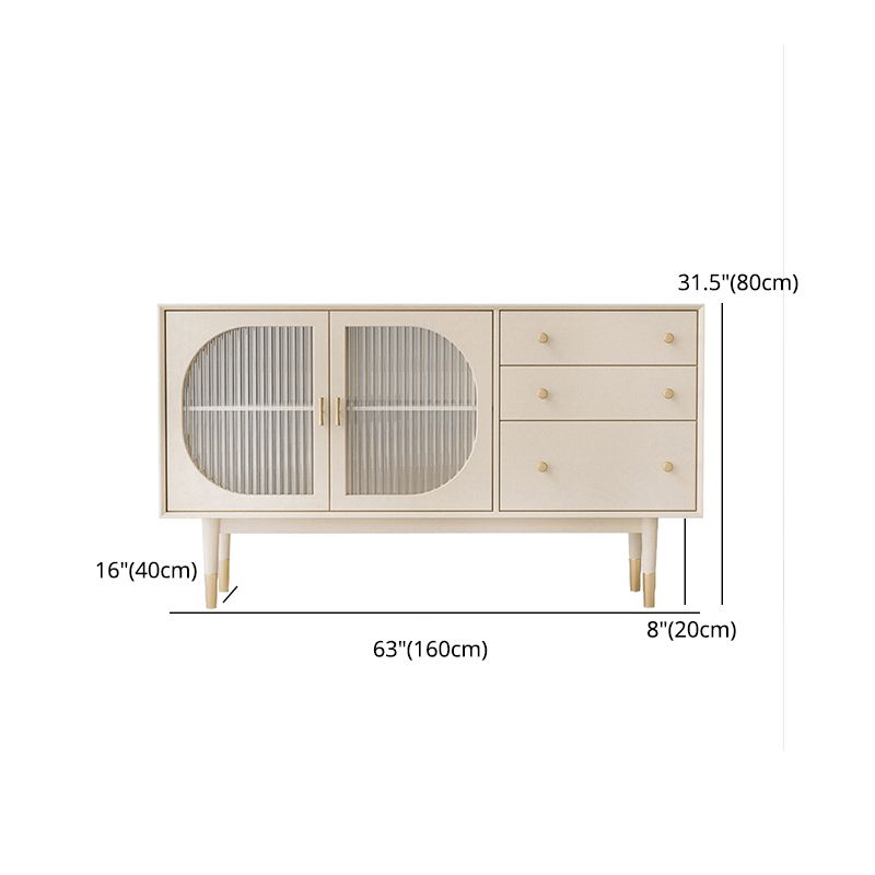Glam Sideboard Table with Drawers Engineered Wood Buffet Table