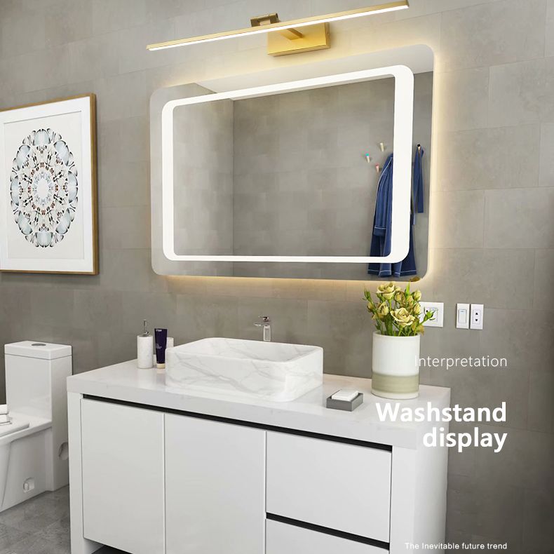 Gold Linear LED Wall Lamp in Modern Concise Style Aluminium Indoor Wall Sconce with Silicone Shade