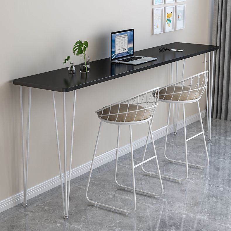 Wood Bar Dining Table Modern Rectangle Bar Table with Four Legs base for Dining Room