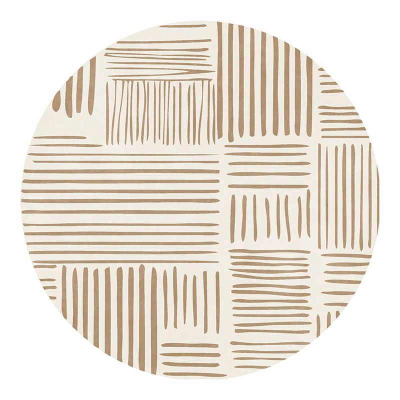 Beige Rug Polyster Area Carpet Non-Slip Backing Easy Care Indoor Rug for Home Decor