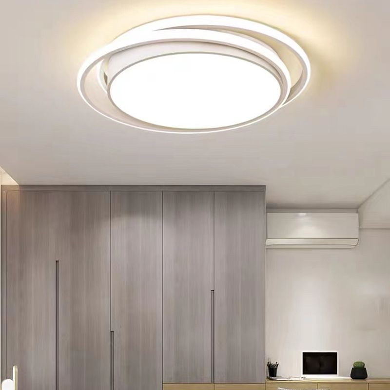 Modernism LED White Flush Mount Light Iron Round Ceiling Flush Fixture