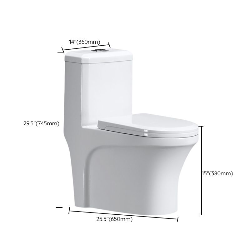 Modern Seat Included Flush Toilet 1-Piece Urine Toilet for Bathroom