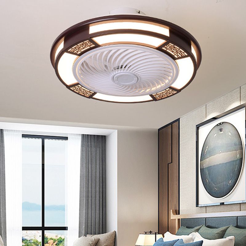 Trommelförmige LED -Deckenlüftungslampe Moderne Metallic LED Semi Flush Leuchte
