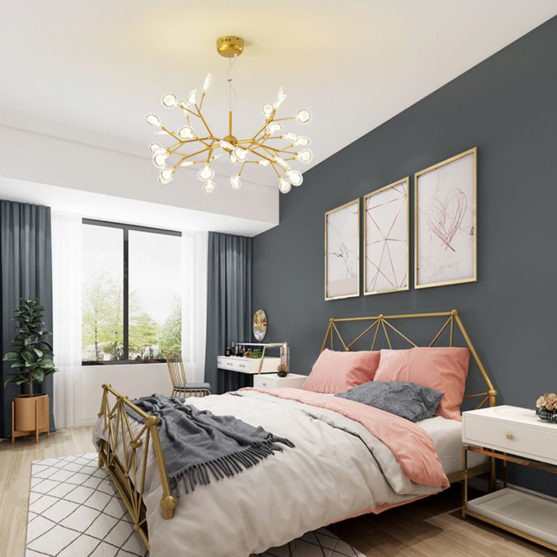 Modern Metal Hanging Light Fixtures Fireflies Hanging Chandelier for Dinning Room