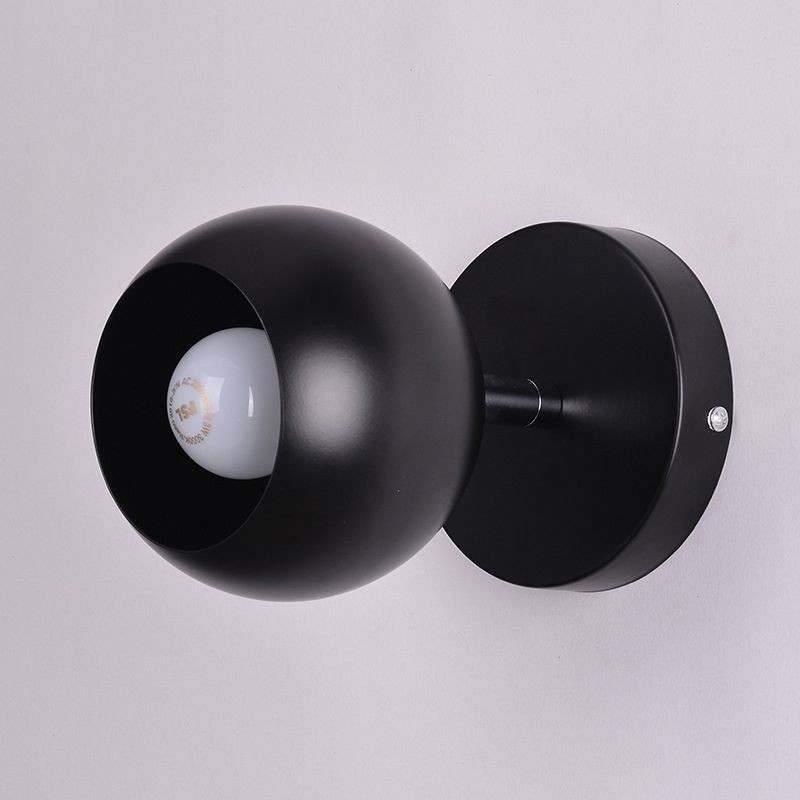 Metálico Negro Negro Ilumina de pared Sombra 1 Lámpara de pared industrial retro para dormitorio
