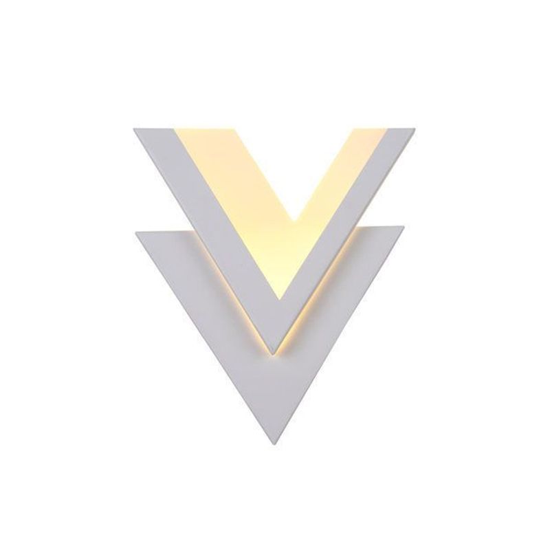 V-Shaped LED Wall Mounted Light Simplicity Acrylic Living Room Wall Sconce Lighting in White