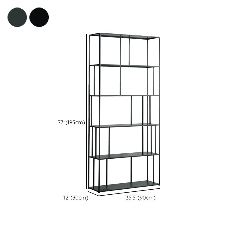 Modern Style Open Back Bookshelf Standard Metal Bookcase with Shelves