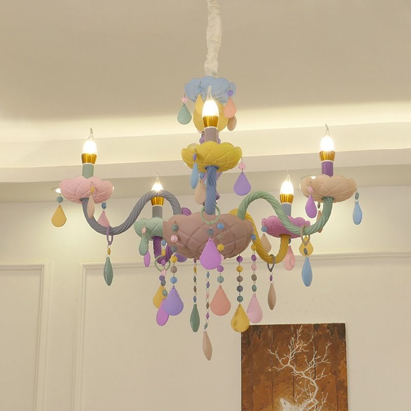 Luces colgantes de color multicolor de techo de metal moderno para la habitación de los niños