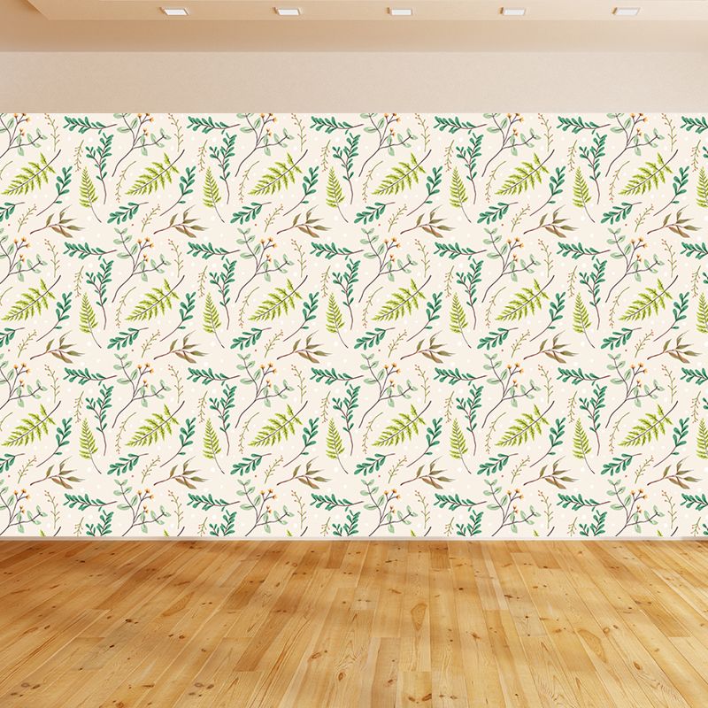 Beautiful Flower Branches Mural Wallpaper for Girls Bedroom, Light Color, Custom Print