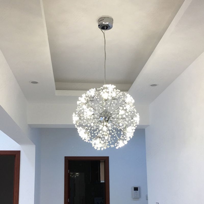 Crystal Spoutnik Chandelier Pendant Light Simple 24/32 LILS LIMBRE PLAFIQUE en argent