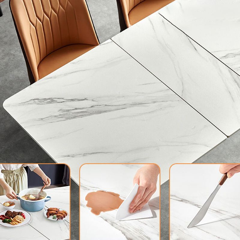 White Contemporary Rectangular and Round Easy Folding Dining Table