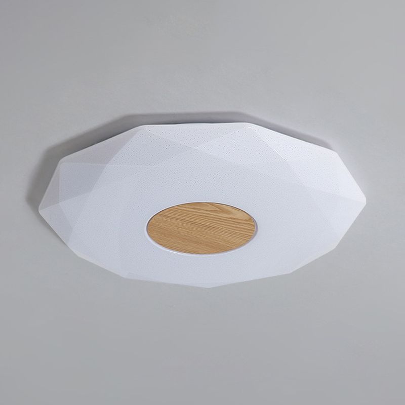 Polygon Acrylic Flush Mount Lamp Modernism 14.5"/18.5"/22.5" Width LED White Ceiling Flush in Warm/White Light