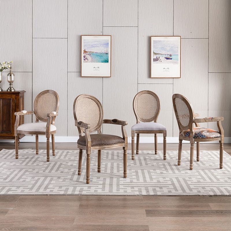 Solid Wood Farmhouse Dining Room Chair Matte Finish King Louis Back Side Chair