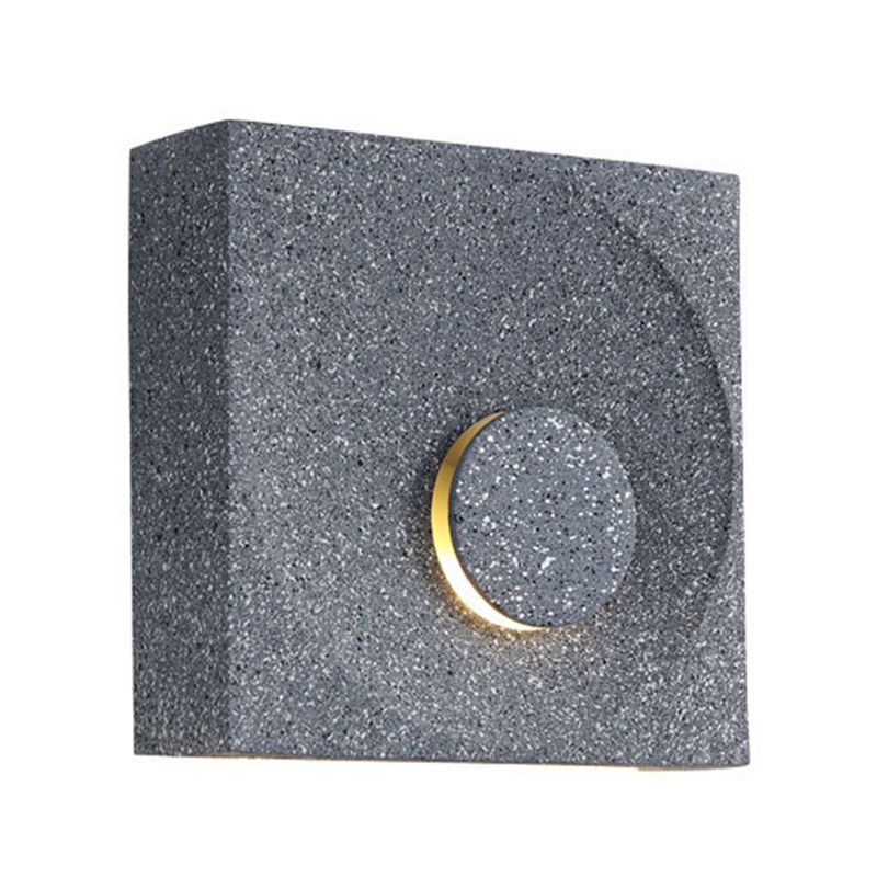 Stone Square Wall Sconce Lighting Modern Style 1 Light Wall Lighting Fixtures