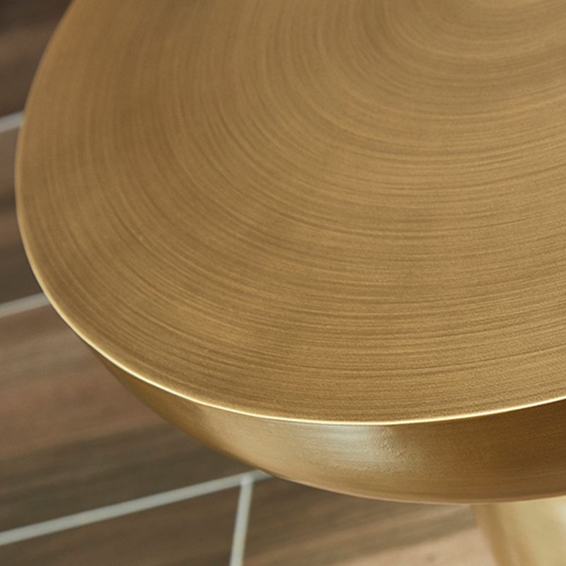 Mid-Century Modern Round Top Coffee Table 16.92"H Iron Pedestal Cocktail Table