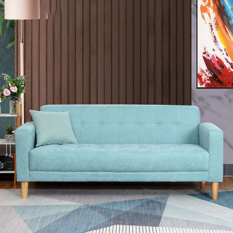 Contemporary Biscuit Back Standard Square Arm Stationary Sofa
