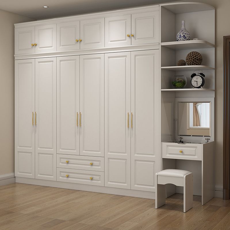 Modern Style Wooden Wardrobe White Colour Soft Close Drawer Wardrobe Closet