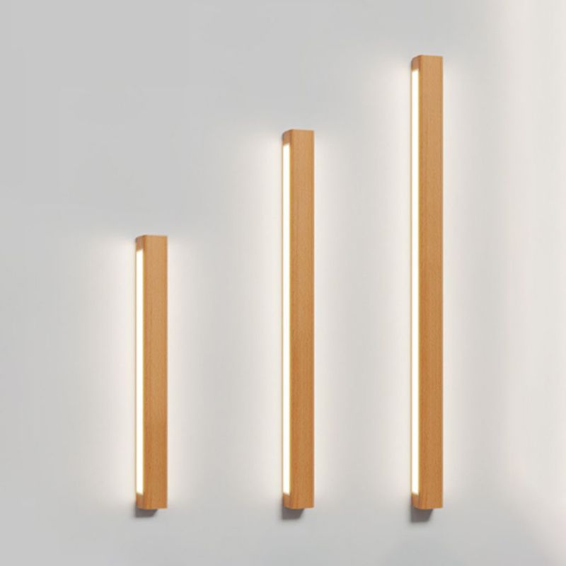 Wooden LED Wall Light Fixture Minimalist Wall Light Sconce for Bedroom