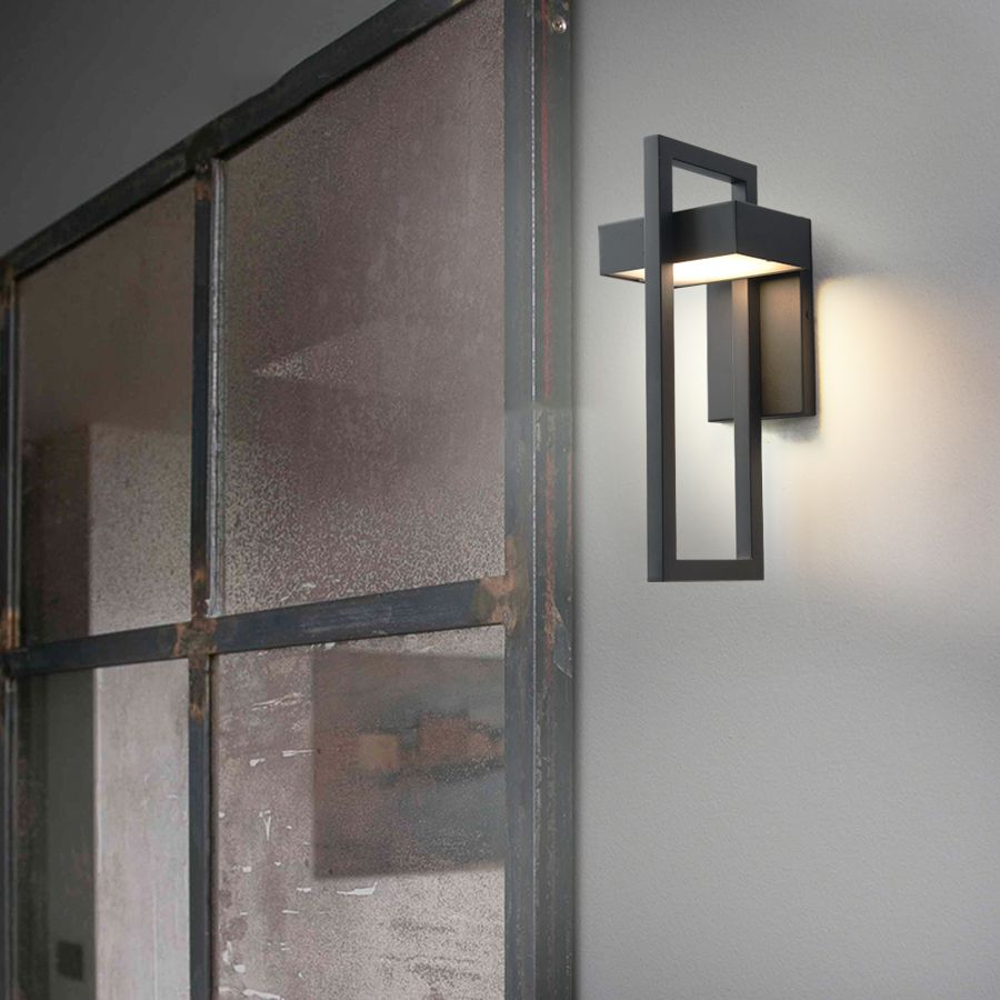 Minimalism Black Wall Light Sconces Metal Outdoor 1-Light Wall Mount Lamp