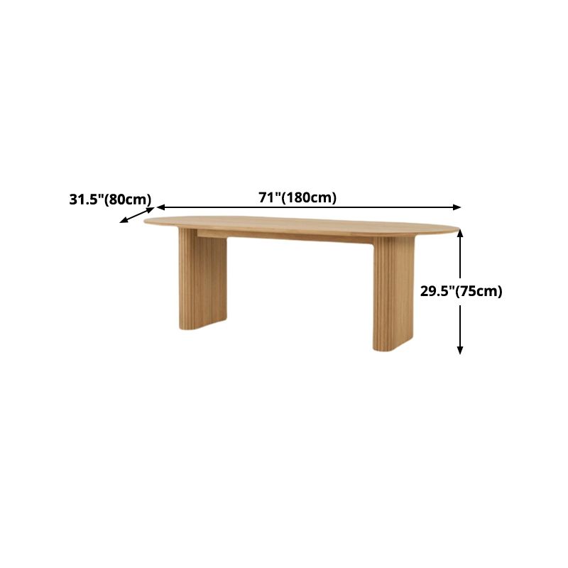 Mesa de madera sólida ovalada Simplicidad de doble pedestal para comedor para comedor