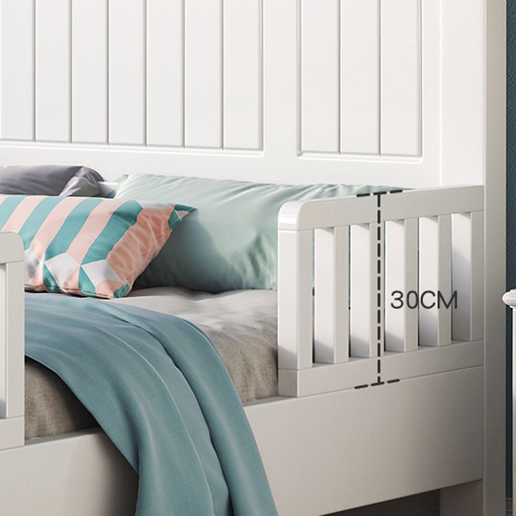 Contemporary Solid Wood Headboard with Guardrails Toddler Bed