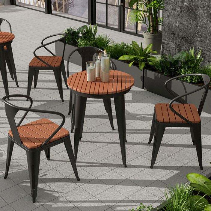 Contemporary Rectangle Table Set 1/2/3/5/7 Pieces Dining Set with Metal Chairs