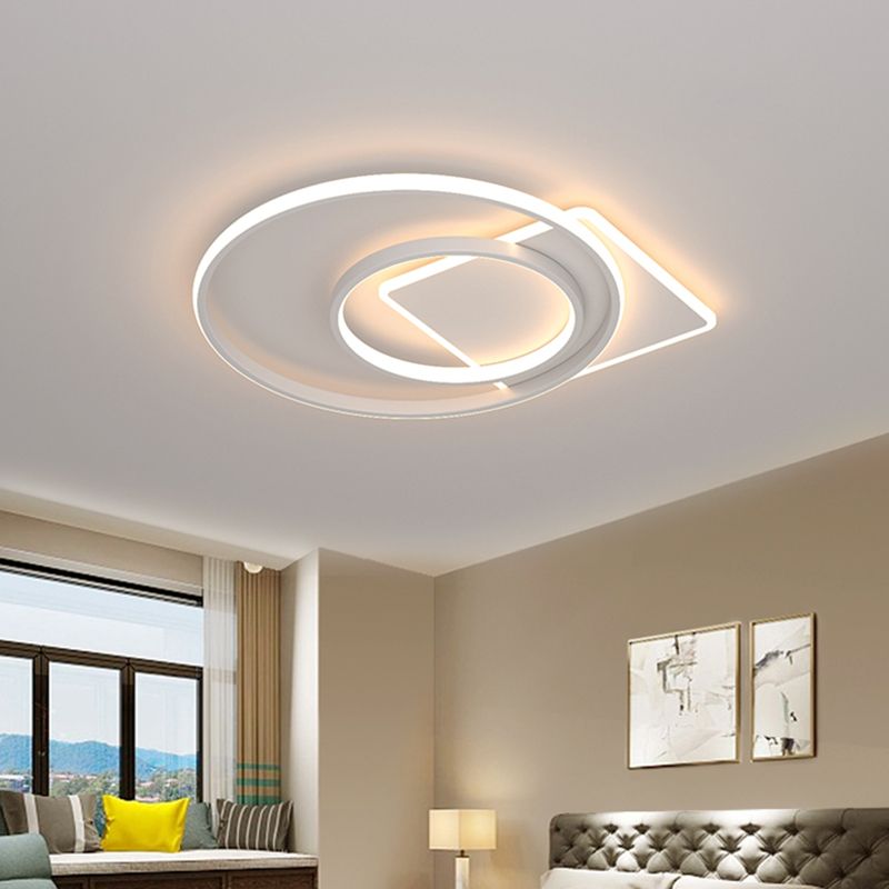 Lámpara de techo moderna geométrica con luz empotrada LED para sala de estar de hierro forjado