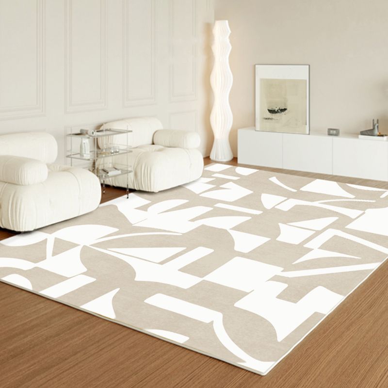 Light Brown Pattern Rug Blending Modern Rug Non-Slip Backing Rug for Drawing Room