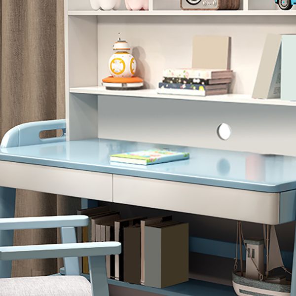 Contemporary Student Table with Side Storage Hook and Storage Drawes