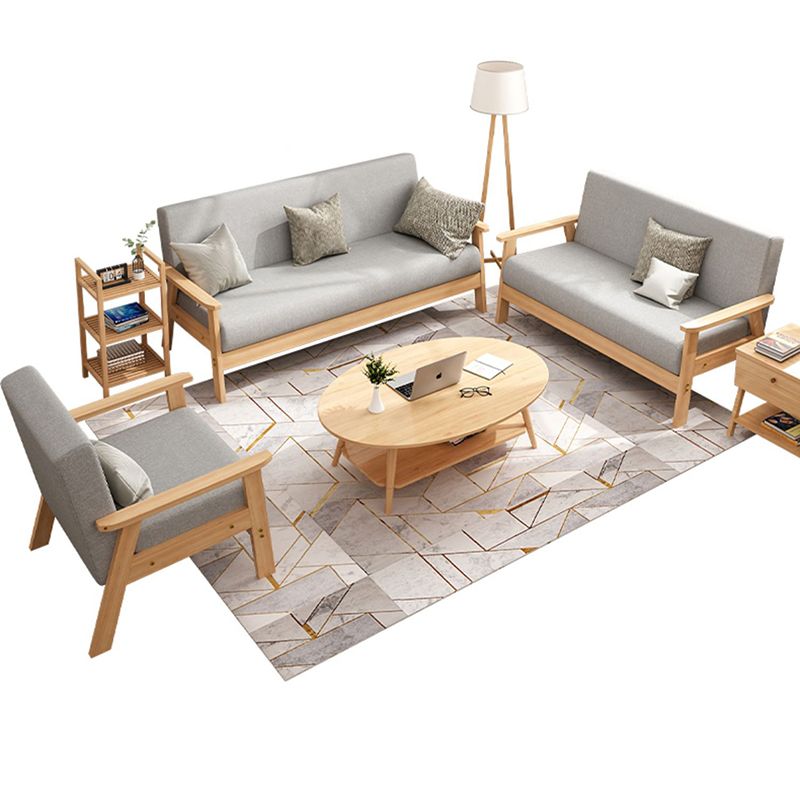 Quadratarm Stoff aus 2/3 Sitzsofa mit Holzbasis