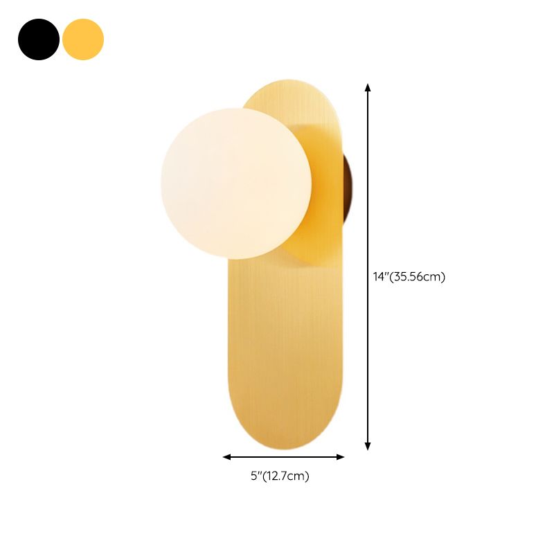 Glass Ball Shape Wall Light Modern Style Single Light Wall Light Sconce