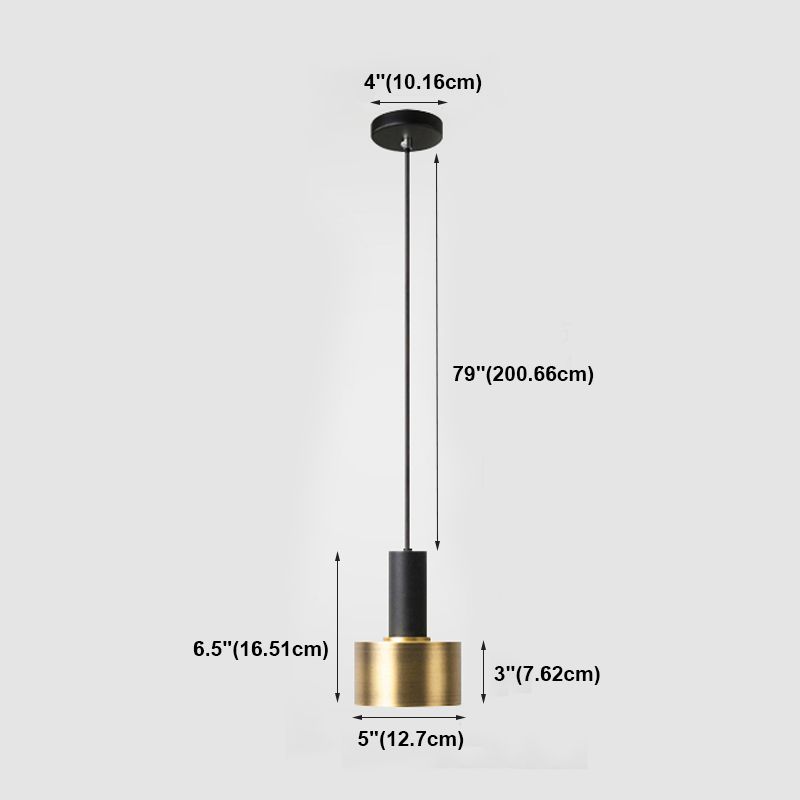 Cylindre métal suspendu plafonnier légère style nordique