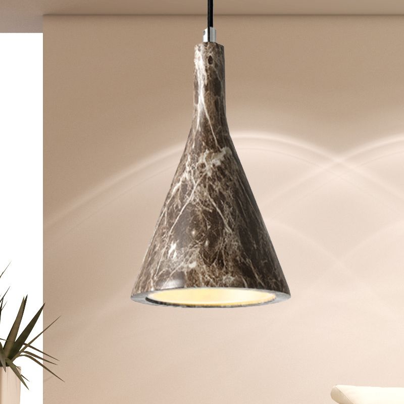 Luz de techo de colgante de trompeta Cemento nórdico 1 claro negro/blanco/marrón Luz colgante