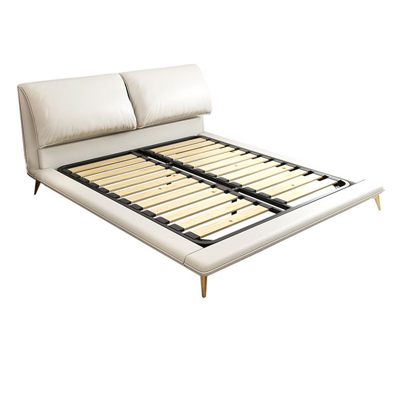 Contemporary Rectangular Panel Bed Standard Bed With Custom Gold Legs
