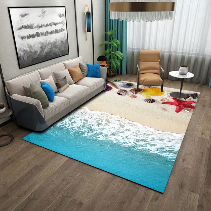 Creatief strandpatroon Tapijt Polyester Indoor Tapijten Stain Resistent gebied Rug voor woningdecoratie