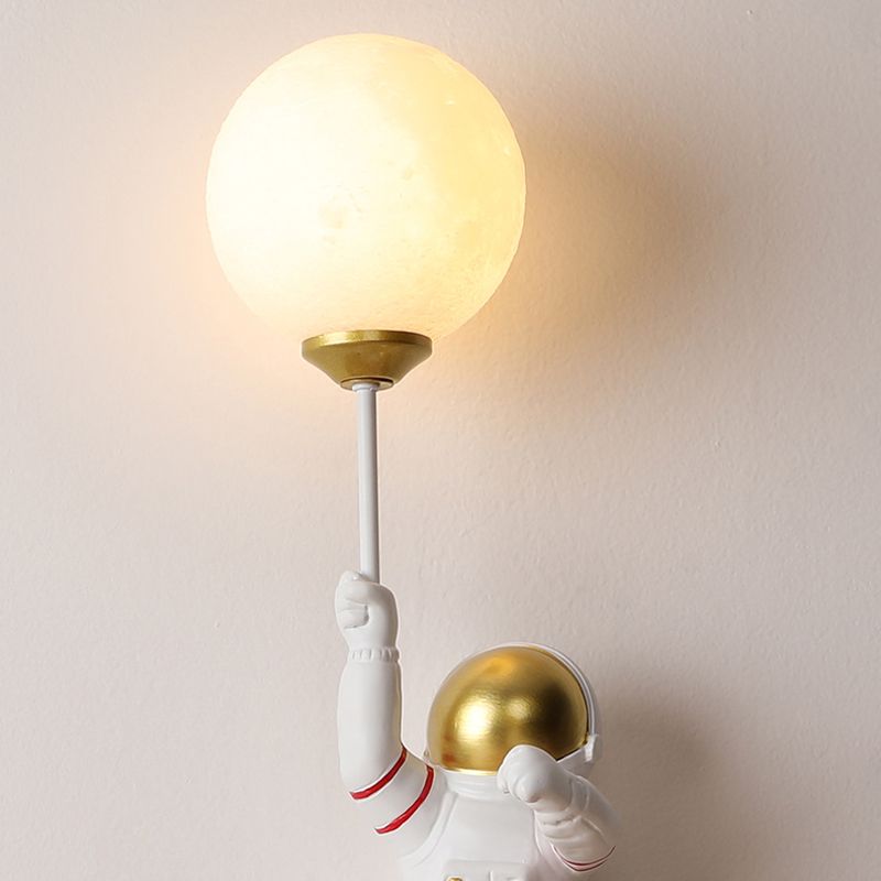 1 - Light Resin Wall Lighting Fixture , Astronaut and Globe Shape Wall Light