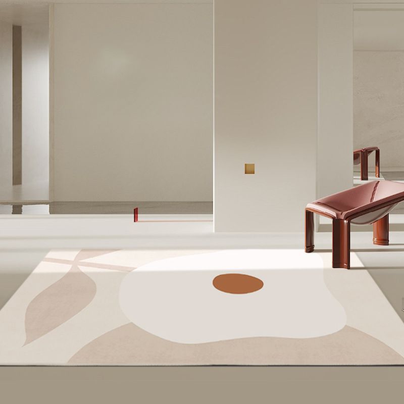 Modern Orange Rug Color Puiece Polyester Area Rug Washable Rug for Drawing Room