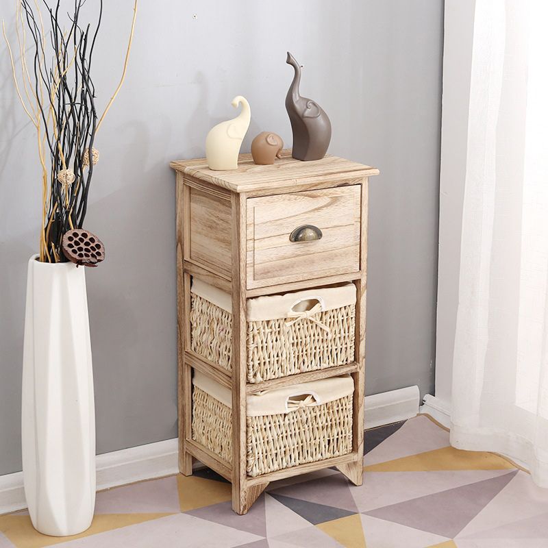Contemporary Accent Chest with Drawers and Baskets in Natural