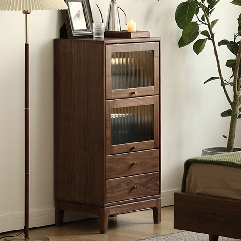 Mid-Century Modern Walnut Storage Cabinet Solid Wood Brown Storage Cabinet